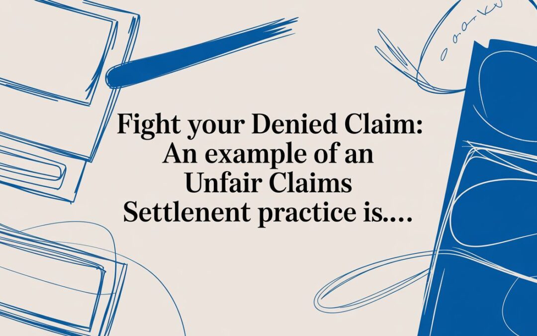Fight Your Denied Claim: an example of an unfair claims settlement practice is…