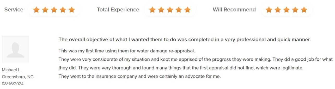 Public Adjuster Reviews Greensboro NC - https://www.customerlobby.com/reviews/35401/for-the-public-adjusters-inc/review/51816535