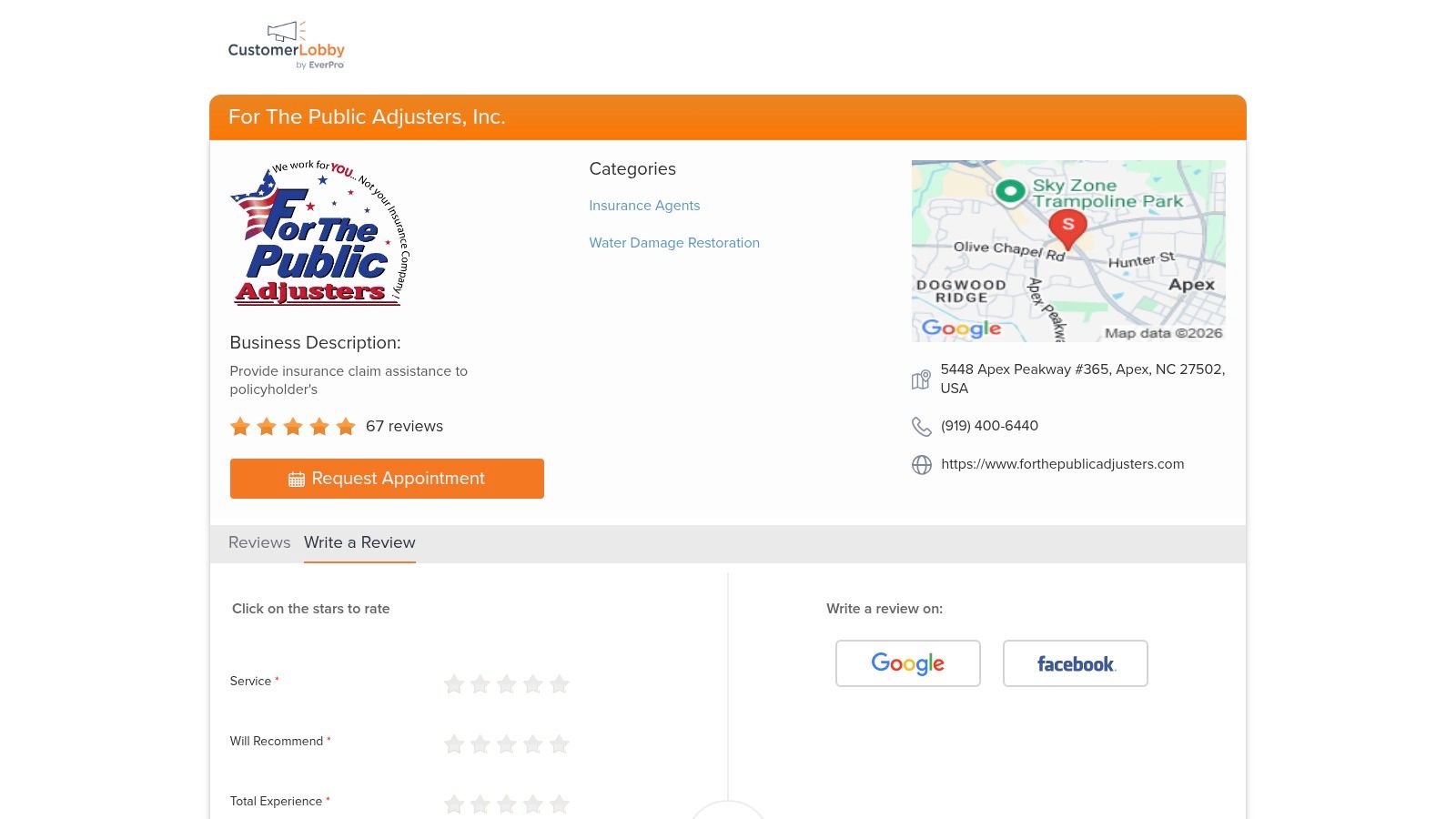 Screenshot from https://www.customerlobby.com/reviews/35401/for-the-public-adjusters-inc/write