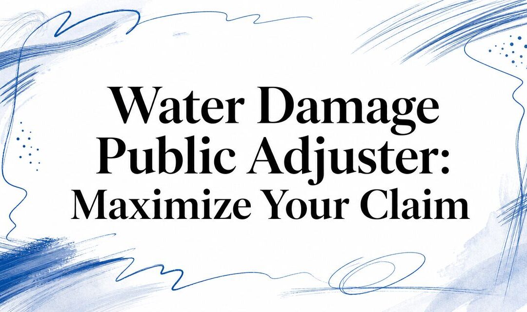 Water Damage Public Adjuster: Maximize Your Claim