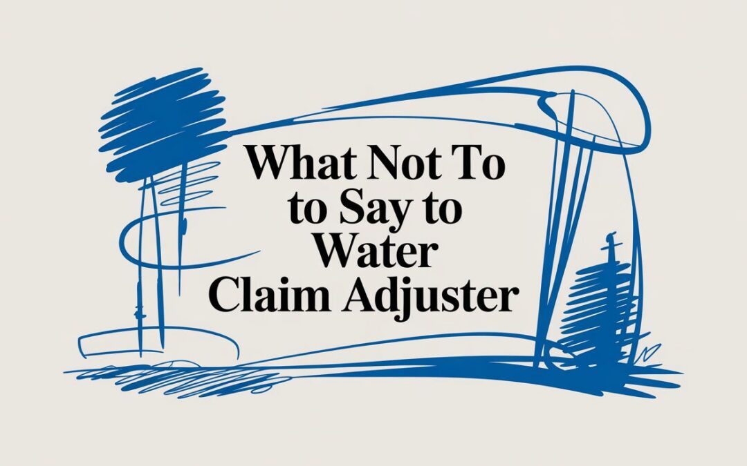 What Not To Say To Water Claim Adjuster