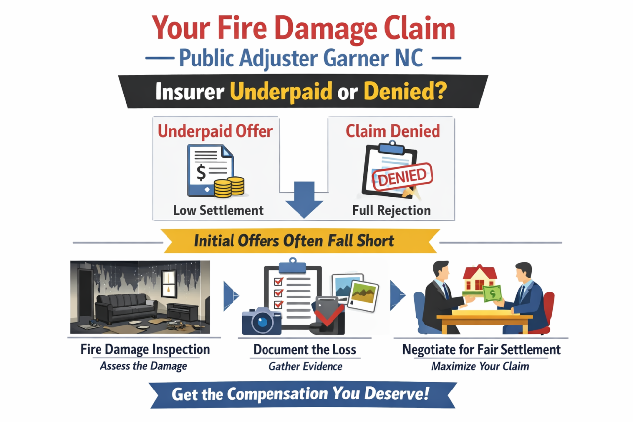 Fire Damage Claim Public Adjuster Garner Nc Infographic — fire damage claim public adjuster Garner NC explained, NC