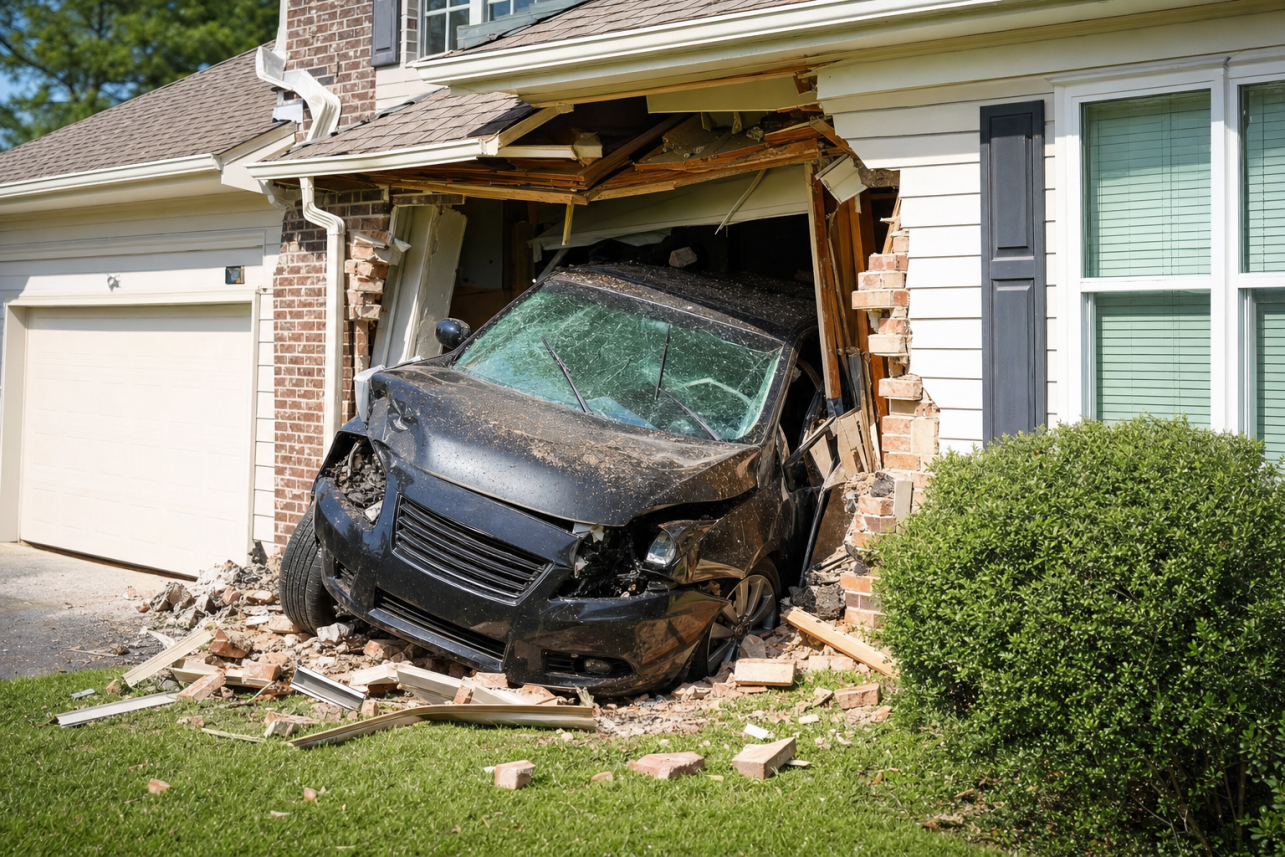 Car Hit My House Insurance Claim Cary — Who pays when a car hit my house insurance claim Cary situation involves both the driver's auto policy and my homeowners policy?.