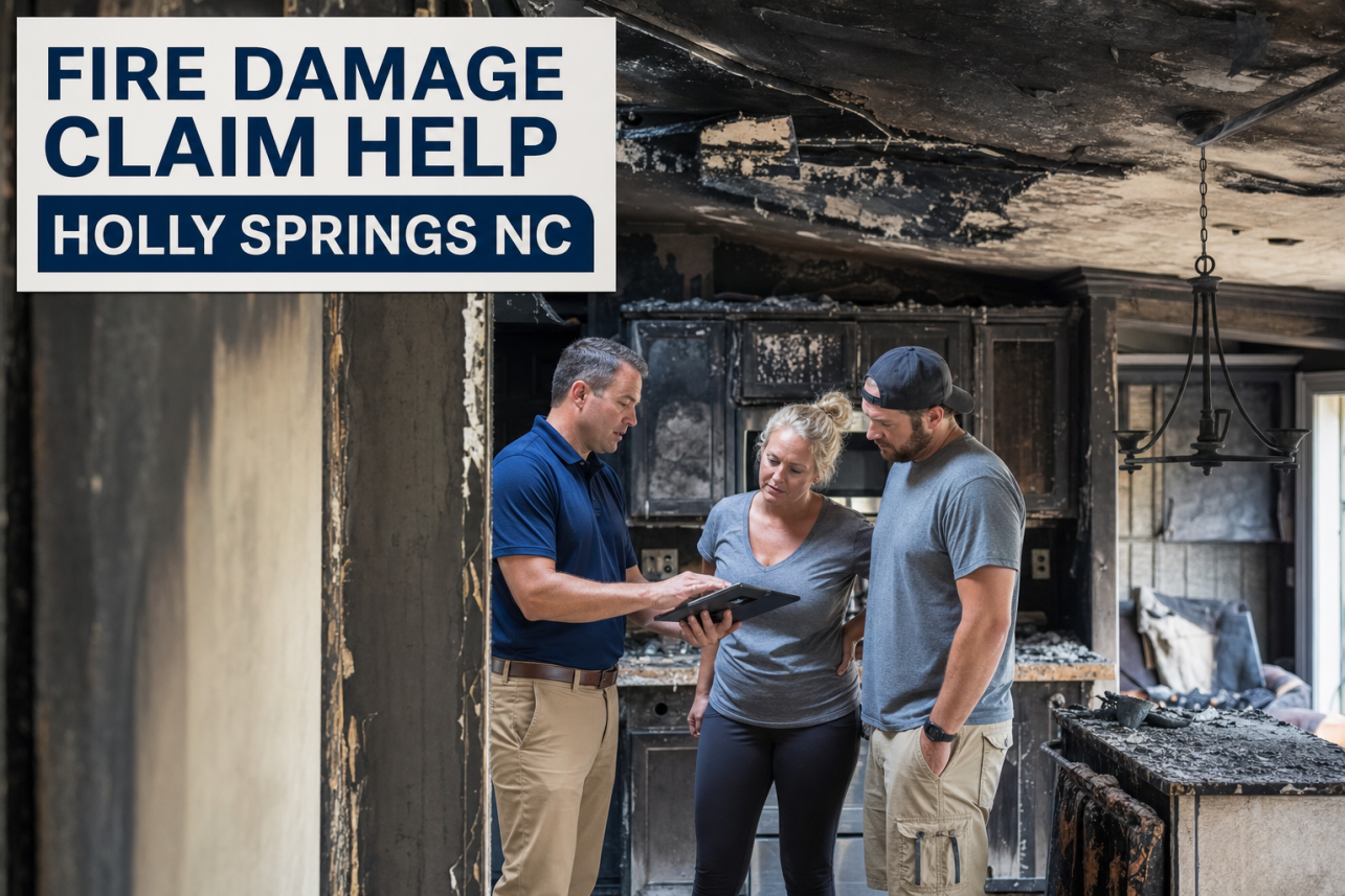 Fire Damage Claim Help Holly Springs NC — The First Offer Rarely Reflects What Rebuilding Actually Costs. After a fire, the insurance company's estimate is often built quickly, from a single walkthrough.