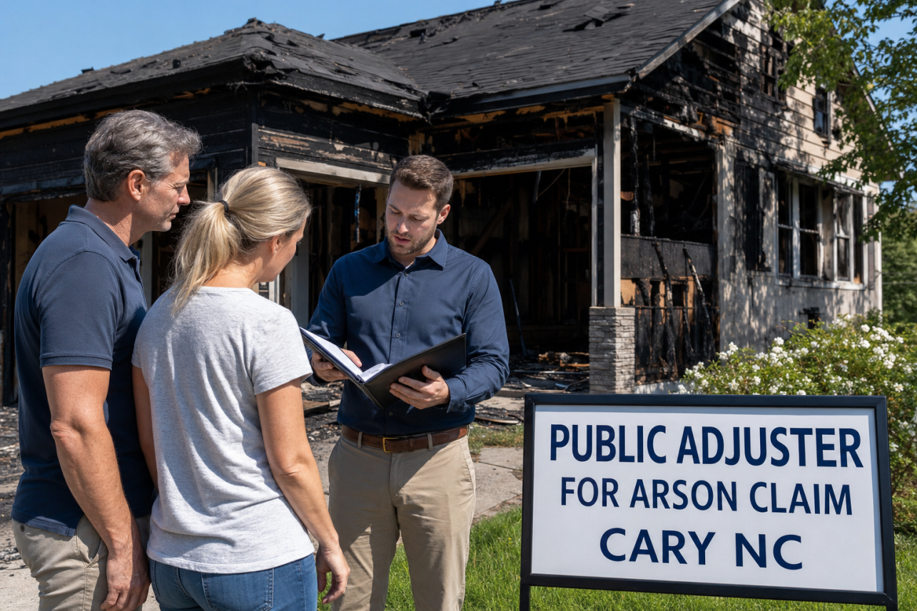 Public Adjuster For Arson Claim Cary NC — What should I do first if my insurance company accuses me of arson after a house fire in Cary?.