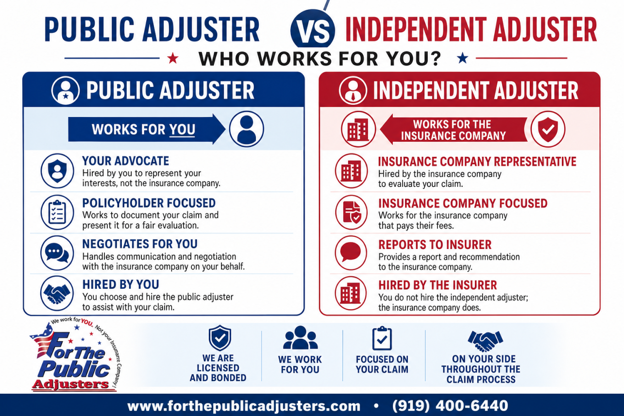 Public Adjuster Vs Independent Adjuster Infographic