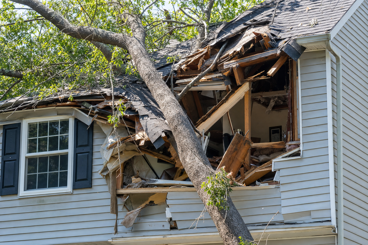 Tree Damage Insurance Claim Help Cary — How does tree damage insurance claim help Cary homeowners after a tree crushes part of the house?.