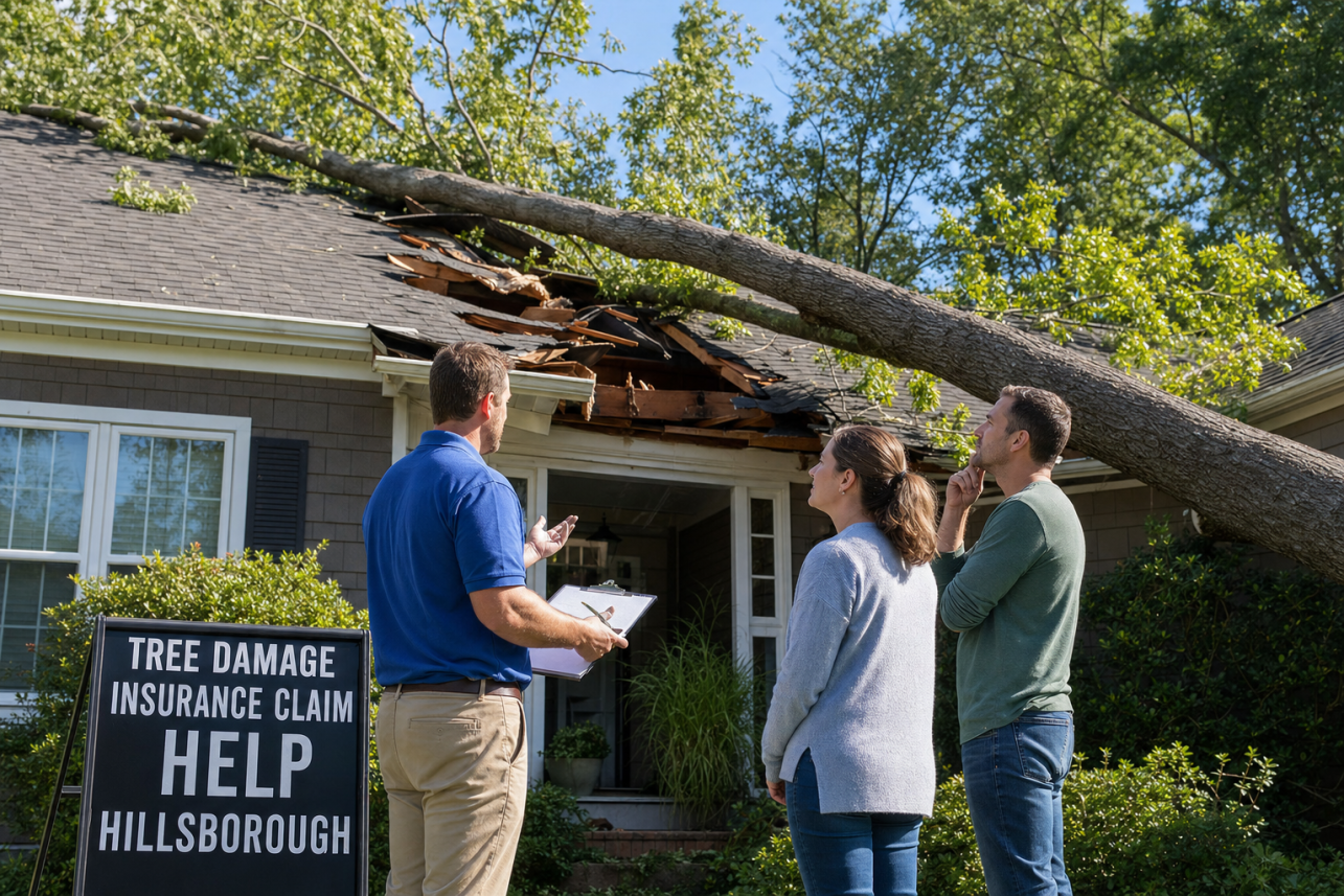 Tree Damage Insurance Claim Help Hillsborough — My insurance company already offered a settlement for the tree that fell on my roof. Is it too late to get help?.