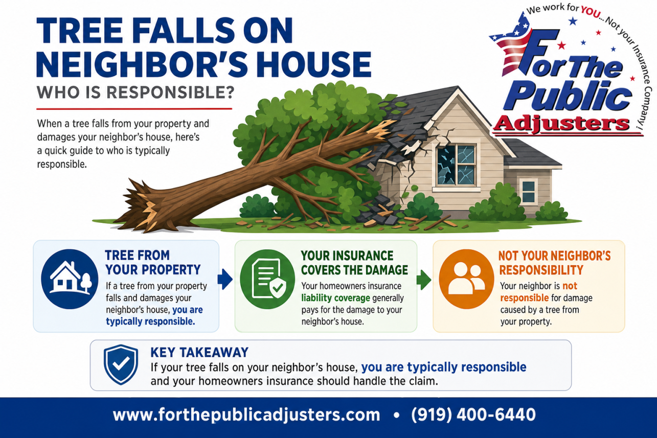 Tree Falls On Neighbor's House Infographic