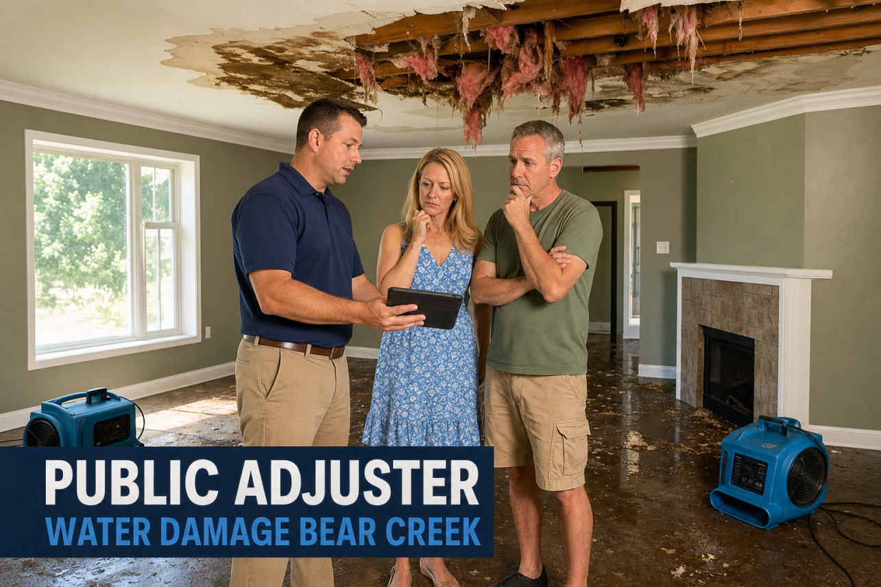 Public Adjuster Water Damage Bear Creek — Why Is the Insurance Company's Check So Much Smaller Than My Repair Bids?. This is the most common call we get. The carrier's estimate came in at a number no lo.