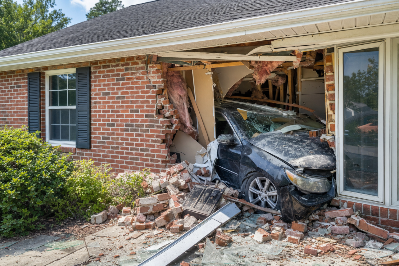 Car Hits Home Claim Elon, NC — Car Hits Home Claim services for local customers.