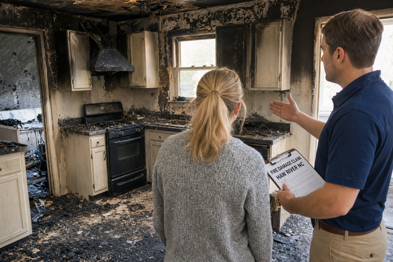 Fire Damage Claim Haw River NC — What should I do in the first 48 hours after a house fire in Haw River?.