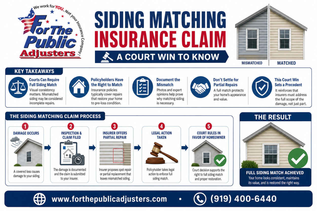 Siding Matching Insurance Claim Infographic