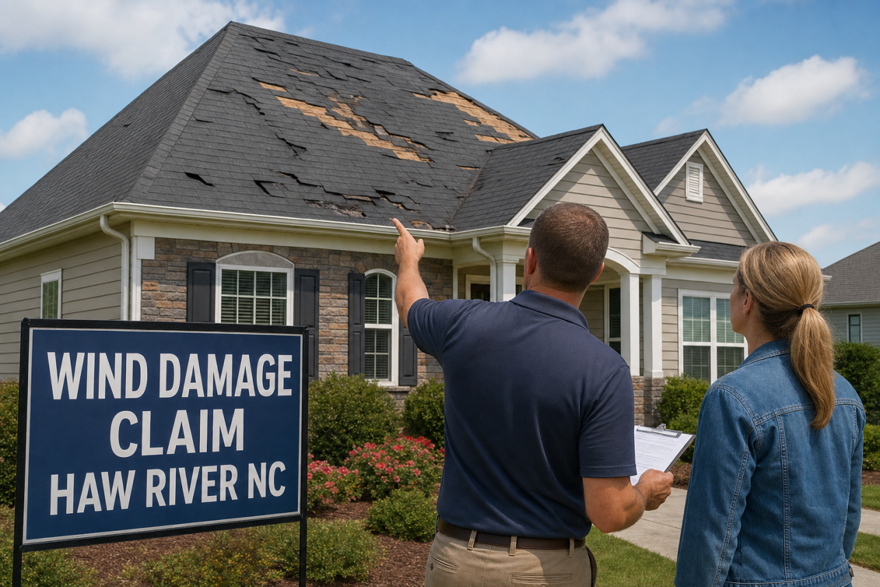 Wind Damage Claim Haw River NC — My insurance check won't come close to covering the roof repair. This is the most common call we get after a storm. The insurer's estimate allows for patching a.
