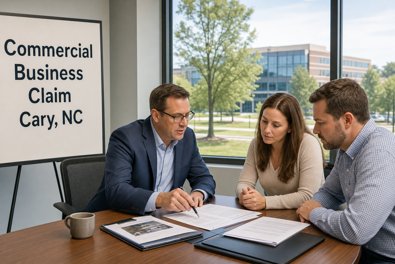 Commercial Business Claim Cary NC — Can you help with business interruption losses on a commercial claim in Cary?.