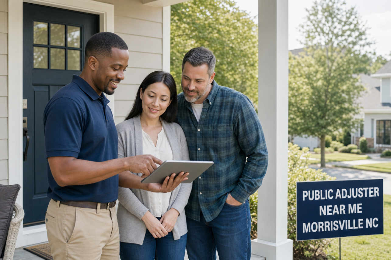 Public Adjuster Near Me Morrisville NC — What does a Morrisville public adjuster cost — and is the claim even worth it?. We work on contingency: a percentage of the insurance settlement, agreed in writ.